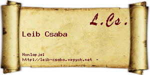 Leib Csaba névjegykártya